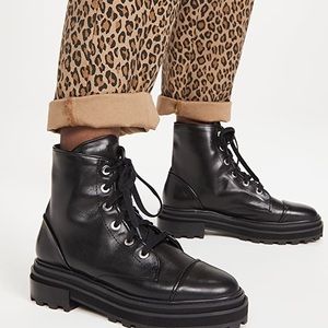 SCHUTZ Maylova Leather Combat Boots - Size 8.5